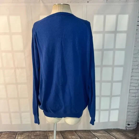 Peter Millar Blue Cotton Blend Crew Neck Long Sleeve Knit Sweater Size XL - Picture 5 of 10